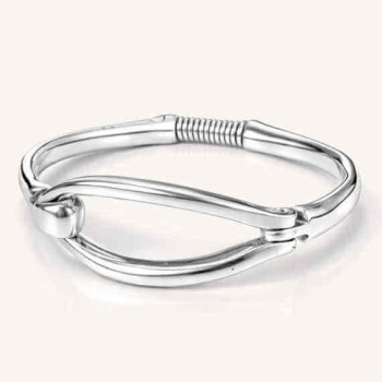 Oval Silver Bangle