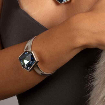 Blue Swarovski Crystal Bangle Bracelet