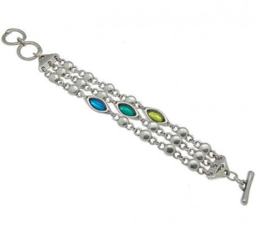 Three colored silver bracelet Turquoise