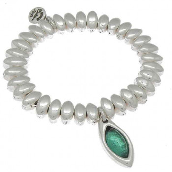 Stretch bracelet turquoise crystal pendant
