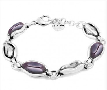 Bracelet Oval Crystal Beads Purple