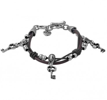Leather bracelet key charm pendants