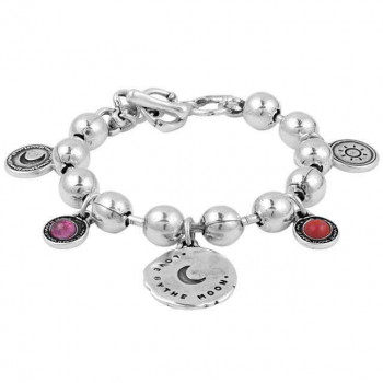 Silver Pearl Bracelet Coral Charms