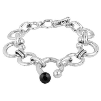 Gliederarmband austauschbare schwarze Kugelperle