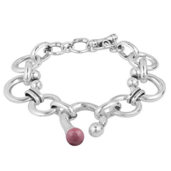 Gliederarmband austauschbare rosa Kugelperle