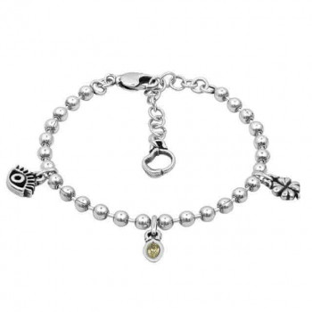 Silberperlen Armband Gluecks Charms