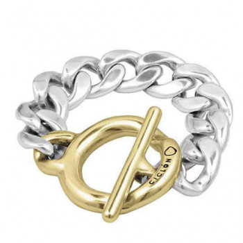 Two-tone silver and gold bracelet