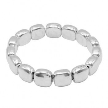 Bracelet Extensible Argent Breloque Carrée