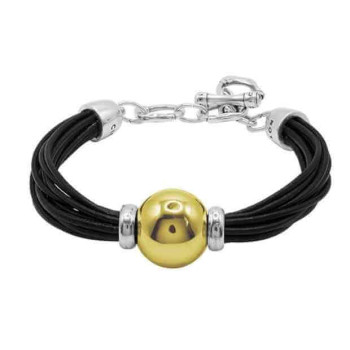 Gold Kugelperlen Lederarmband