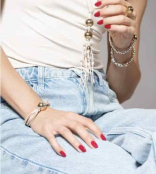 Pulsera varias vueltas perle oro
