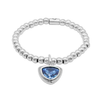 Bracelet Elastique Perles Pendentif Bleu