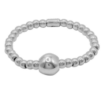Elastic Silver Pearl Bracelet