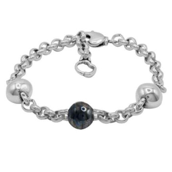 Chain Bracelet Dark-Gray Bead