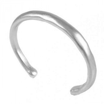 Plain Open Rigid Silver Bangle