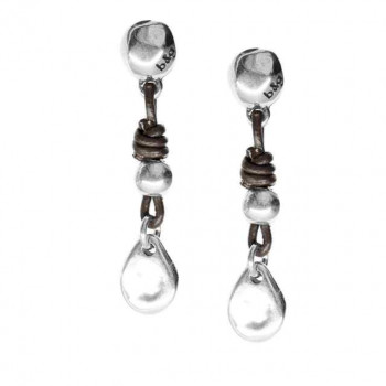 Boucles d'oreilles cuir pendentif larme