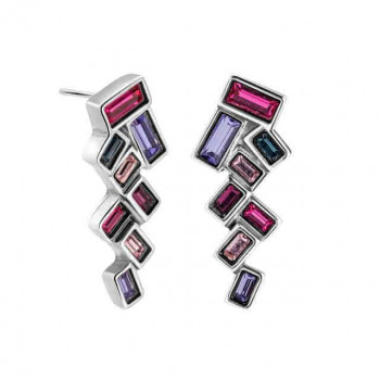 Pendientes brillantes color morado