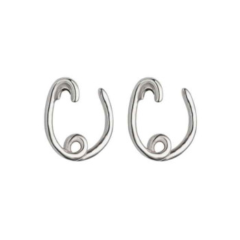 Pendientes Doble Ovalados Plata