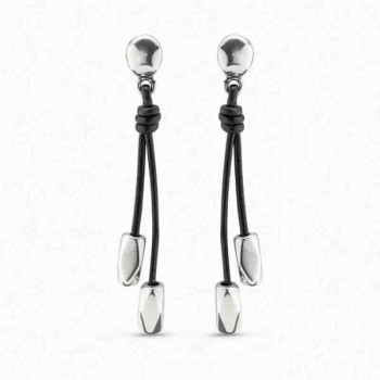 Long Leather Earrings - Paths