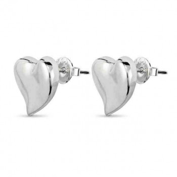 Heart silver earrings