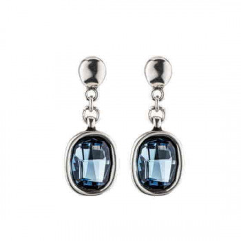 Drop Earrings Blue Crystal