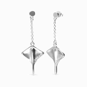 Stingray Pendant Silver Earrings