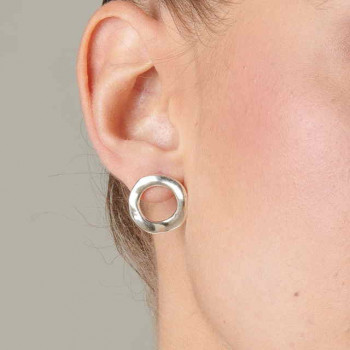 Round Ear studs silver earrings from UNO de 50