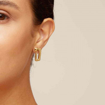 Rectangular Gold Earrings