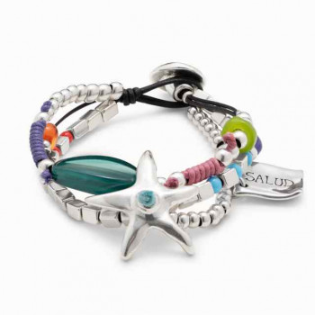 Colorful Crystal Beaded Leather bracelet