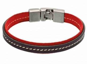 Rot Braunes Lederarmband