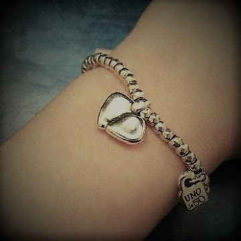 Silver Pearl Heart Bracelet