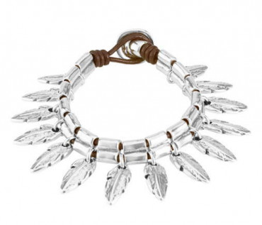 Feather Charm Silver Bracelet UNOde50