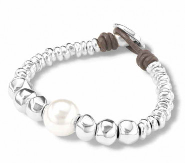 Sivler bracelet beads and white pearl