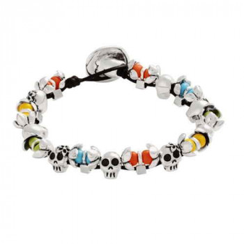 Pulsera coloridas abalorios calaveras