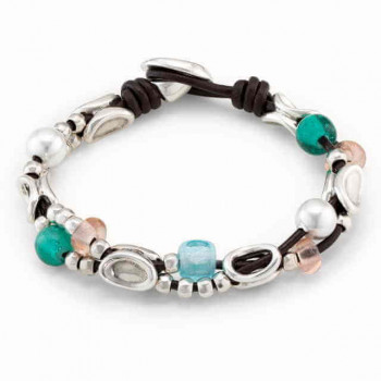Colorful Pearl Leather Bracelet