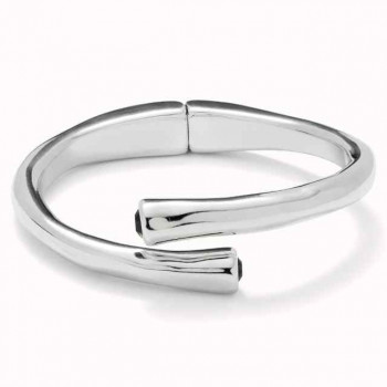 Brazalete de plata en espiral superpuesto