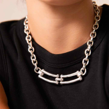 Chain Necklace Rectangle Links