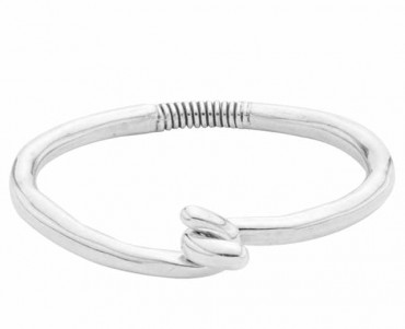 Inter Hook Silver Bangle Bracelet