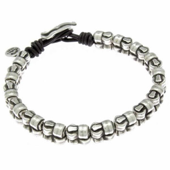 Double Breloques Rangée Bracelet Argent