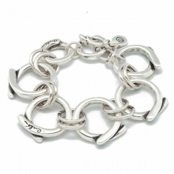 Round silver link bracelet