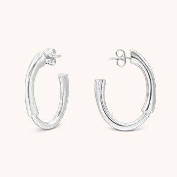Boucles D'Oreilles Créole Ovale Argent