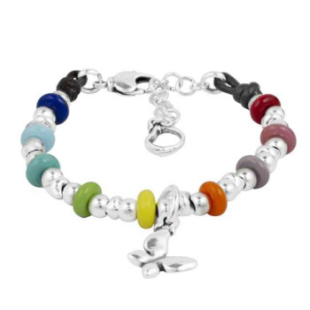 Bracelet de cheville coloré avec pendentif papillon