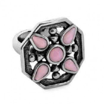 Silver Crystal Beaded Ring - Ranjit