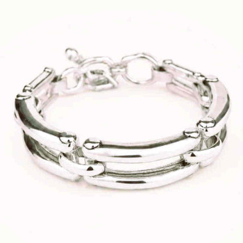 Chain Bracelet Three Rectangle Silvers