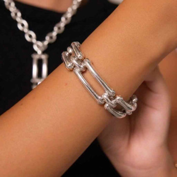 Three Rectangle Chain Link Bracelet