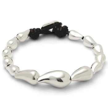 Pulsera Plata Perlas Forma Gota