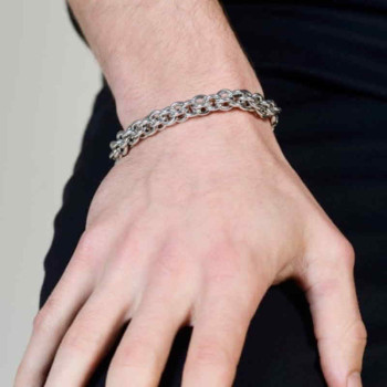Bracelet à chaîne tressée argentée