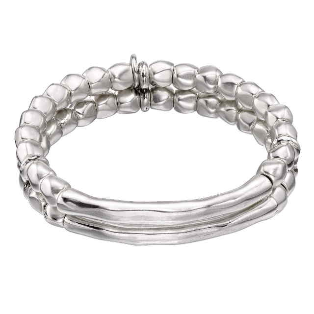 Double Row Pearl Silver Bracelet | UNO de 50