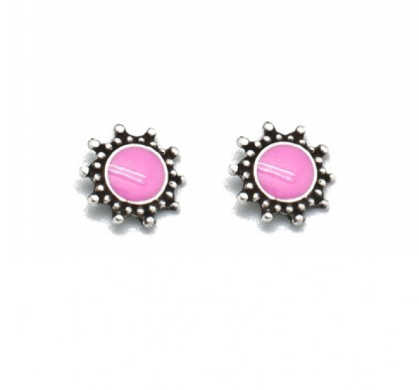 Pink ear studs