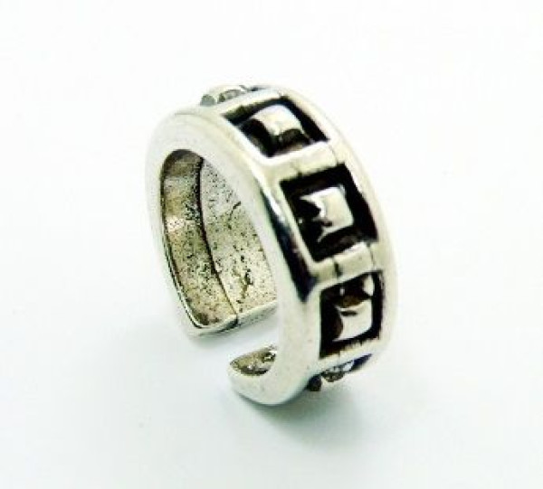 Men's Ring silver ring with little squares