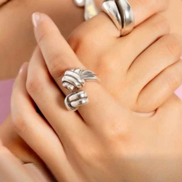 Anillo Plata Doble Nudos